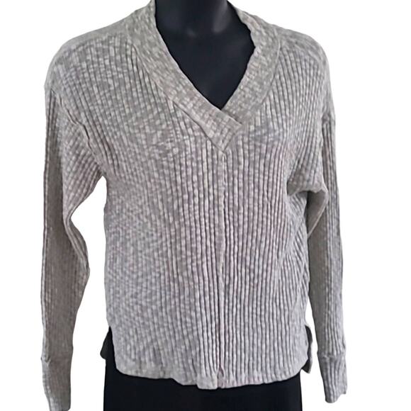 Caslon Women's Gray V-Neck Ribbed Sweater Pullover - Size Medium NWOT - Picture 4 of 7